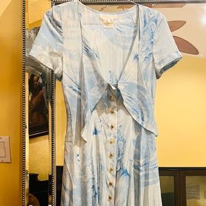 Pretty romantic vintage midi blue & white Escada sundress size 34 (4)